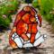Floppy the stained glass rabbit in Red/Orange
