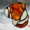 Bulldog stained glass ornament- fawn.