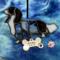 Dachshund Longhaired stained glass ornament- custom Brindle Piebald