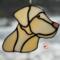 Labrador Retriever stained glass ornament- yellow