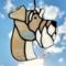 Schnauzer stained glass ornament- Gray and white- natural ears