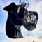 Schnauzer stained glass ornament- Black with natural ears.