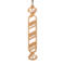 Handmade wooden Christmas tree ornament shaped like a peppermint stick with diagonal stripes, crafted from light-colored wood with flared decorative ends.