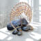 Boho tree of life wall art with wooden beads and wire in a rustic round hoop.