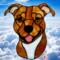 American Staffordshire Terrier Suncatcher shown in Fawn.