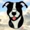 American Staffordshire Terrier Suncatcher shown in Black and White.