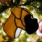 Boxer stained glass ornament- Fawn natural ears- hanging on a Christmas Tree.