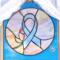 Breast Cancer Awareness 10" Beveled Suncatcher Panel- shown in a small window.