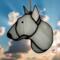 Bull Terrier stained glass ornament- shown in white.