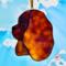 Cavalier King Charles Spaniel stained glass ornament shown in Ruby.