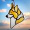 Corgi stained glass ornament in Orange.
