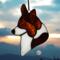 Corgi stained glass ornament in Brindle