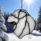 Great Pyrenees stained glass ornament