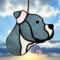 Pit Bull Stained Glass Ornament- shown in Gray Transparent.
