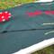 A photo of the table runner folded in half to show that the back and the front side look the same.