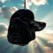 Large Poodle stained glass ornament- in Black