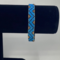 Blue black and gold seed bead bracelet 