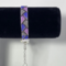 Beaded Bracelet Geometric Pattern in Purple, Blue, and Gray