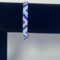 Traditional Native American Indian Style Glass Seed Bead Handcrafted Bracelet, Blue  white and and silver chevron pattern