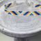 Native American Indian style, bead bracelet , white blue and orange 