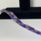 Beaded Bracelet Geometric Pattern in Purple, Blue, and Gray