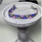 Beaded Bracelet Geometric Pattern in Purple, Blue, and Gray