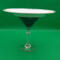 This view shows a side view of the plate and martini glass with lace and pearls. It's not quite 7 inches tall by 8 inches wide.