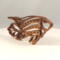 Handcrafted wooden tropical fish ornament made from 1/4-inch thick oak, finished with shellac, designed for holiday decor or year-round display as wall art.