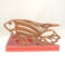 Handcrafted wooden tropical fish ornament made from 1/4-inch thick oak, finished with shellac, designed for holiday decor or year-round display as wall art.