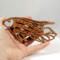 Handcrafted wooden tropical fish ornament made from 1/4-inch thick oak, finished with shellac, designed for holiday decor or year-round display as wall art.