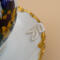 This is a closeup of the lace leaves that were used to enhance the blemish of the saucer.