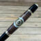 Gold ballpoint pen with dark walnut wood and Macanudo cigar band