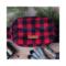 Red & black check wool hunting belt bag handcrafted from Johnson Woolen Mills virgin wool. Rugged outdoorsman waist pack for deer hunting.