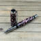 Chrome rollerball pen made with real coffee beans and light pink resin 