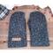 Handmade speckled black and white men's regular mittens, made from soft fleece; cozy winter mittens for men with regular sized hands.