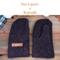 Men’s wide black brown herringbone pattern wool mittens with two layers of wool and fleece for warmth; winter mittens for or outdoorsman.
