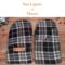 Set of men’s black plaid wide handmade fleece mittens crafted from upcycled fleece, lined in soft Sherpa fleece for double warmth.