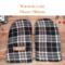 Men’s black plaid wide fleece mittens with two layers of upcycled fleece for warmth; handcrafted winter mittens for dad, or outdoorsman.