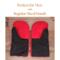 Pair of red and black wool wide mittens; durable wool winter gloves for regular size handed men.