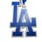 Los Angeles Dodgers Blue Jumbo Big Fan Chain Necklace Chain Length 32" Charm 6"x9" World Series Champions Baseball Fan Hype Rally Bling LA