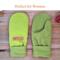 Pair of green fleece regular sized mittens; soft fleece lined winter gloves for women.