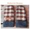 Pair of brown Pendleton wool regular sized mittens; soft fleece lined winter gloves for women.