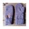 A cozy pair of teen, small woman’s handmade mittens crafted from an upcycled purple sweater with ribbed cuffs; handmade & winter ready.
