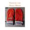 Pair of warm and cozy rust orange teen & small women's fleece mittens warm cozy winter mittens for teen, daughter, mom, wife, outdoors woman