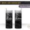 Bride and Groom black marble 20 oz stainless tumblers - front and back