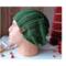 A hand knit acrylic beanie in evergreen green, in wide ribbed stitching. Ideal for adults & teens, it is crafted from soft cozy yarn.