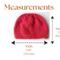 A hand knit red hat in an acrylic yarn, with textured stitches. Perfect for winter holiday gifting, kids ages 10, 11, 12, 13, 14.