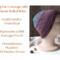 A side view of a hand knit wool and acrylic blue and purple hat. For winter holiday gifting for kids ages 6, 7, 8, 9.
