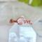 Pink Chalcedony Adjustable Copper Ring Front View
