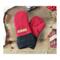 Handmade red wool child mittens for kids ages 8, 9, 10 years old. Perfect for winter holiday gift giving for boys and girls.